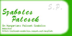 szabolcs palcsek business card